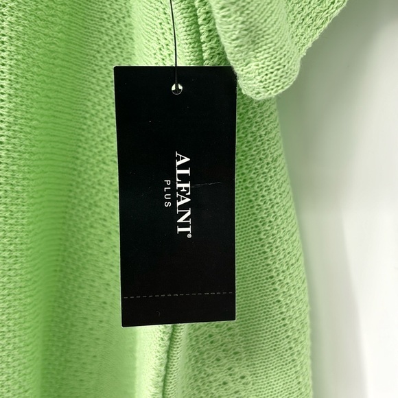 Alfani Great Escape Button Front Short Sleeve Sweater Women’s Size 1XL Green NWT - Picture 2 of 8